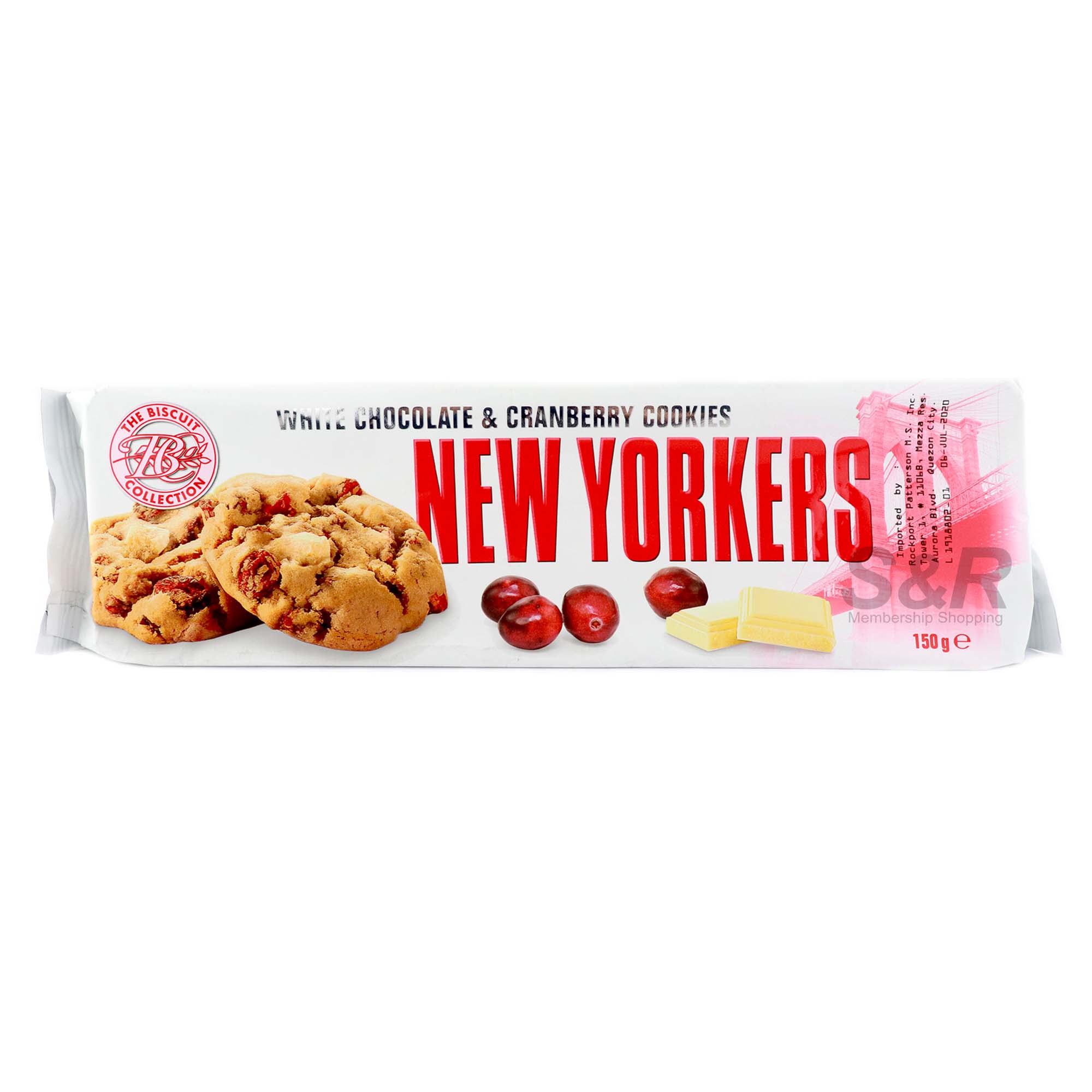 The Biscuit Collection New Yorkers White Chocolate & Cranberry Cookies 150g